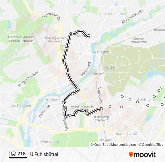 Автобус 218: карта маршрута