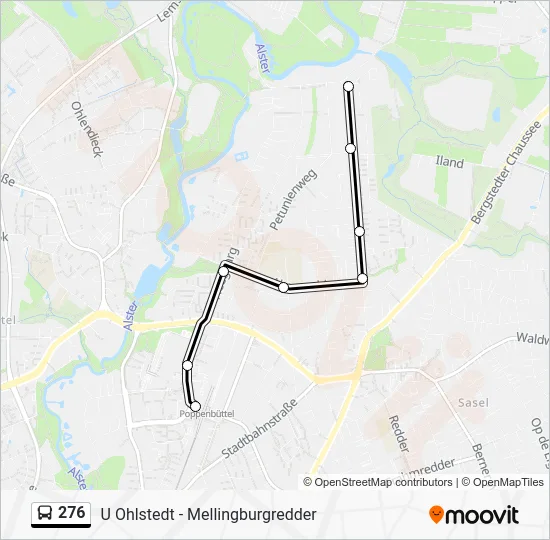 Автобус 276: карта маршрута