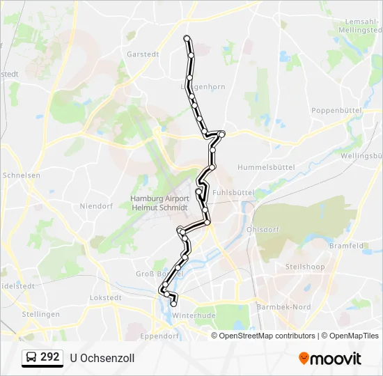 Автобус 292: карта маршрута