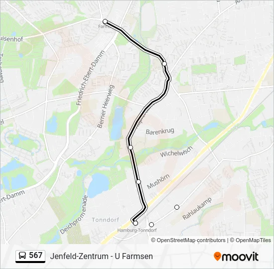 Автобус 567: карта маршрута