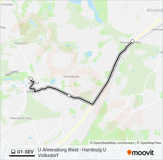 Автобус U1-SEV: карта маршрута