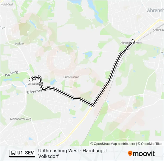 Автобус U1-SEV: карта маршрута