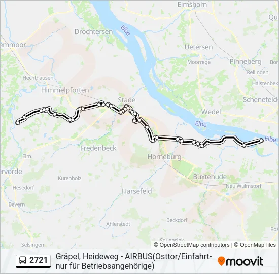 Автобус 2721: карта маршрута