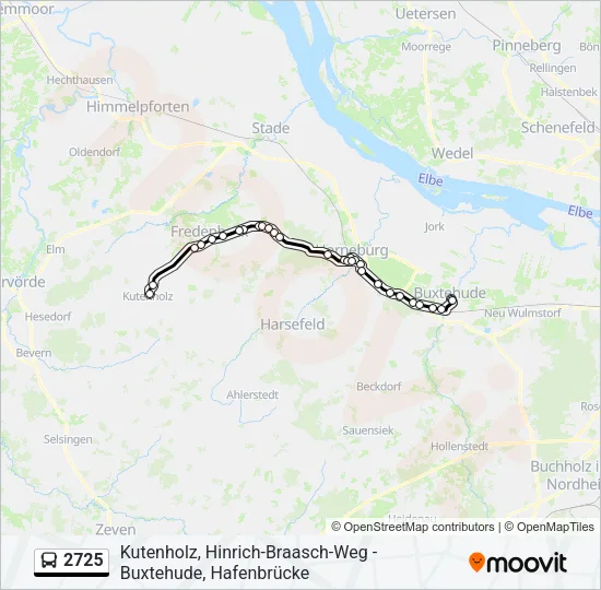 Автобус 2725: карта маршрута