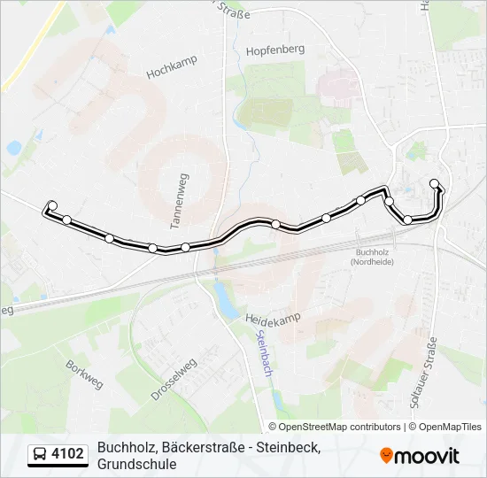 Автобус 4102: карта маршрута