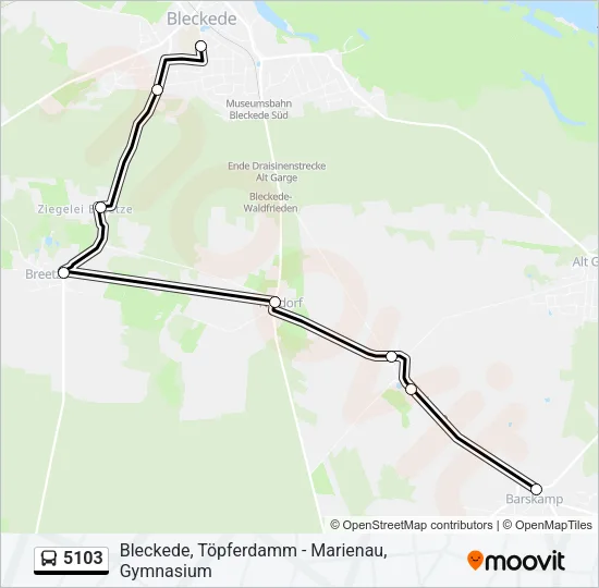 Автобус 5103: карта маршрута