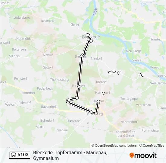 Автобус 5103: карта маршрута