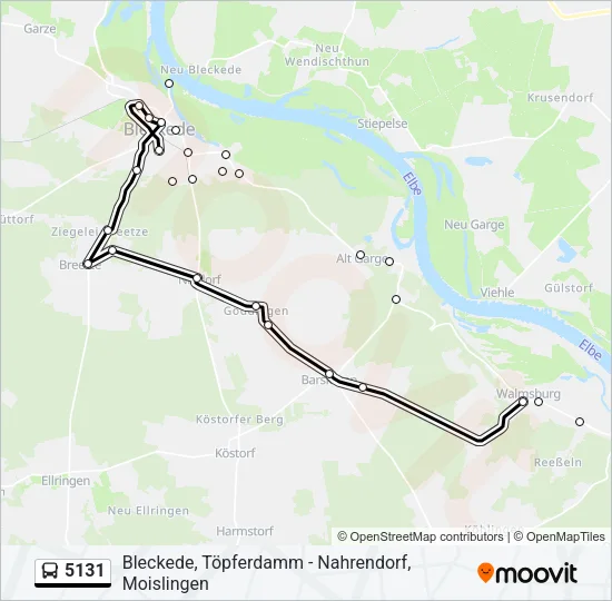 Автобус 5131: карта маршрута