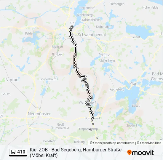 410 Bus Line Map