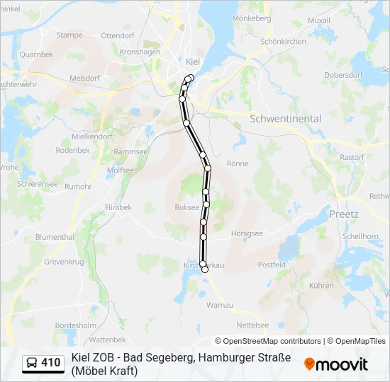 410 Bus Line Map