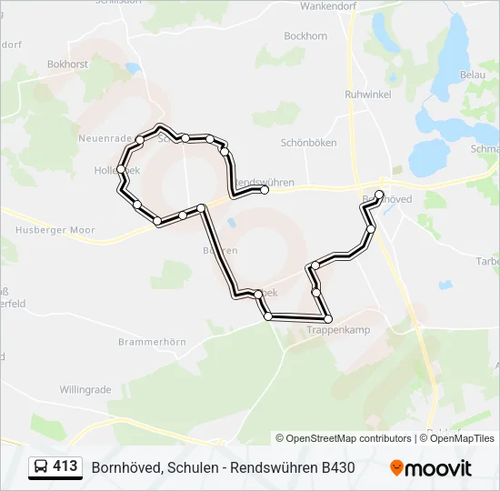 413 Bus Line Map