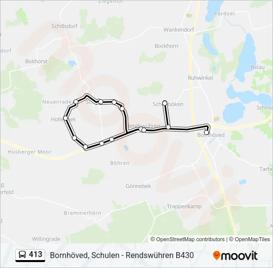 413 Bus Line Map