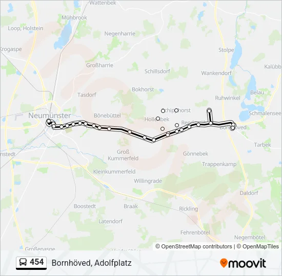 454 Bus Line Map