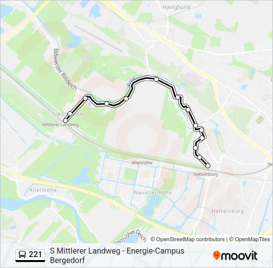 Автобус 221: карта маршрута