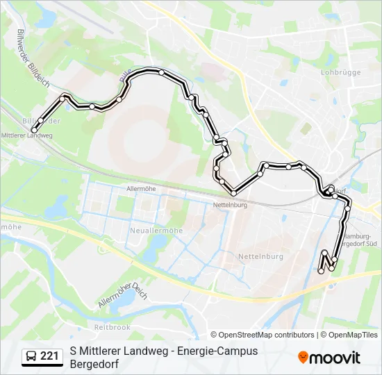Автобус 221: карта маршрута