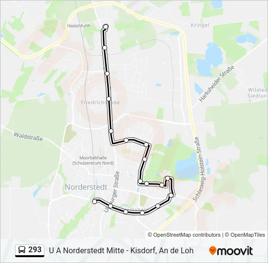 Автобус 293: карта маршрута