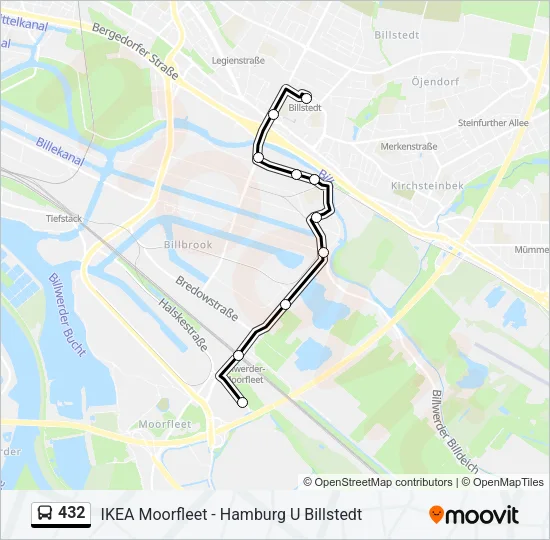 432 Bus Line Map