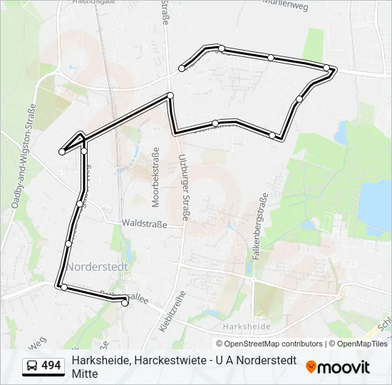 Автобус 494: карта маршрута