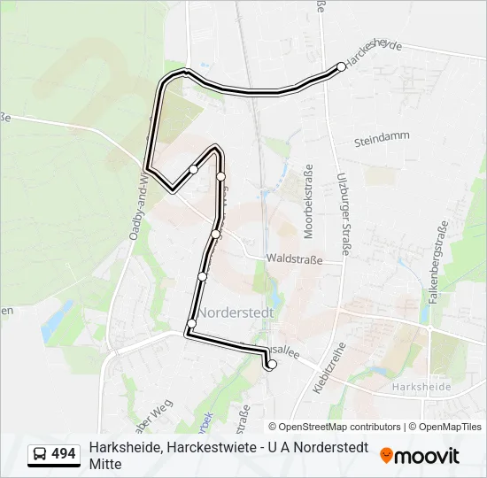 Автобус 494: карта маршрута