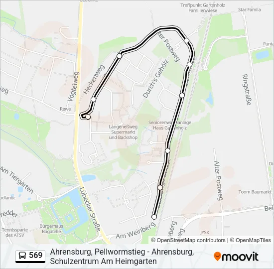 569 Bus Line Map