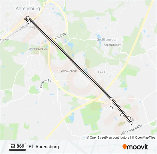 869 Bus Line Map