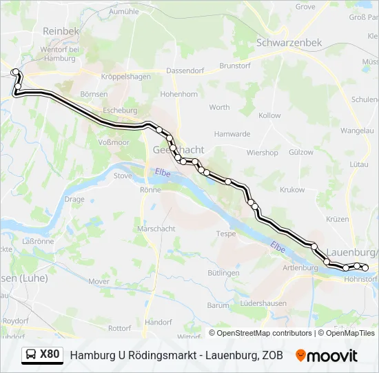 X80 Bus Line Map