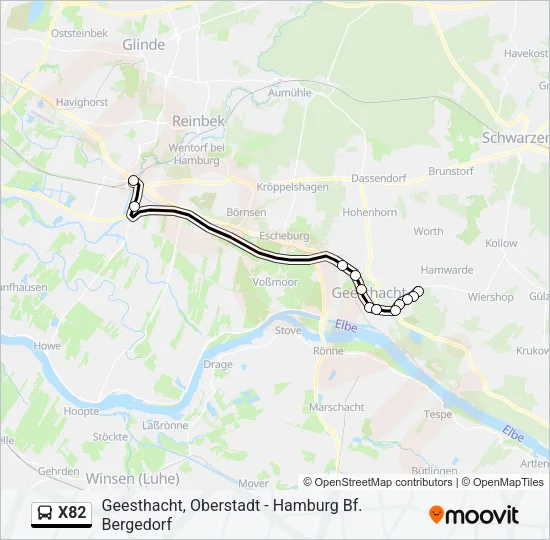 X82 Bus Line Map