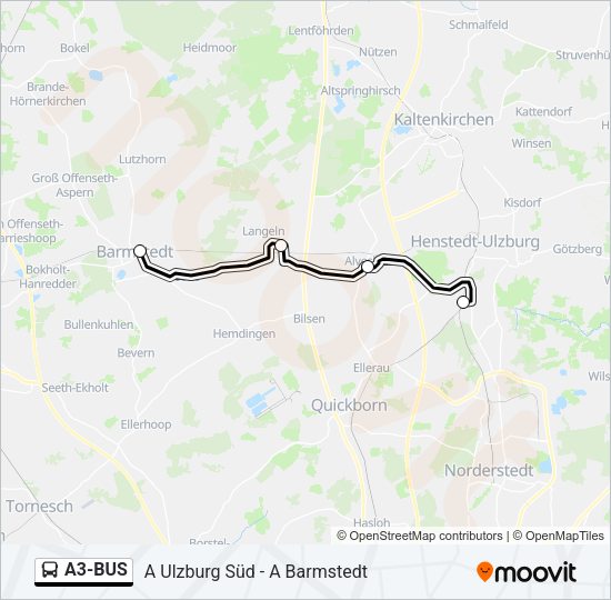 Автобус A3-BUS: карта маршрута