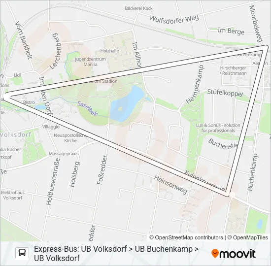 Автобус U1-SEV (DIREKT): карта маршрута