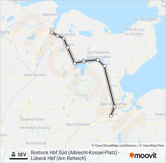 S-Bahn SEV: карта маршрута