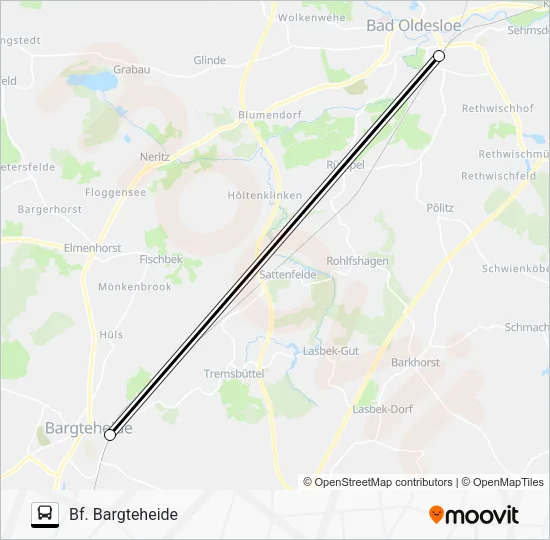 Автобус RE80-SEV: карта маршрута