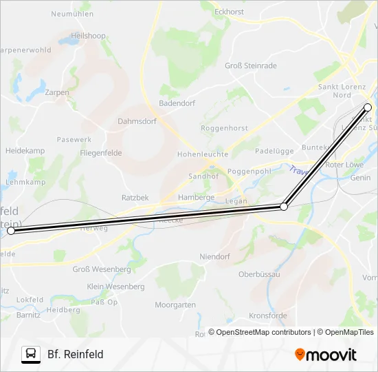 Автобус RE80-SEV: карта маршрута