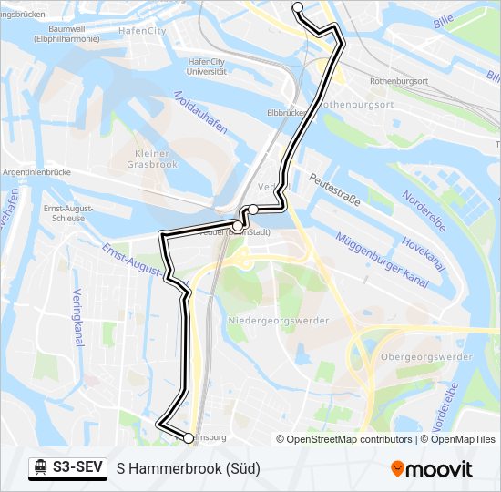S-Bahn S3-SEV: карта маршрута