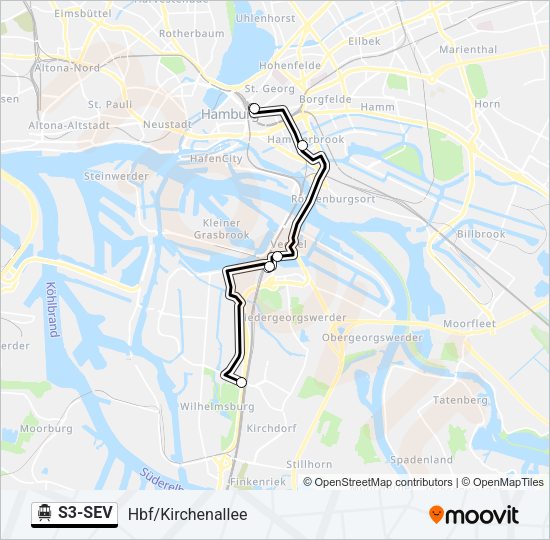 S-Bahn S3-SEV: карта маршрута