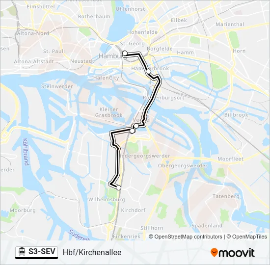 S3-SEV S-Bahn Line Map