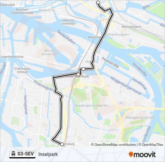 S-Bahn S3-SEV: карта маршрута