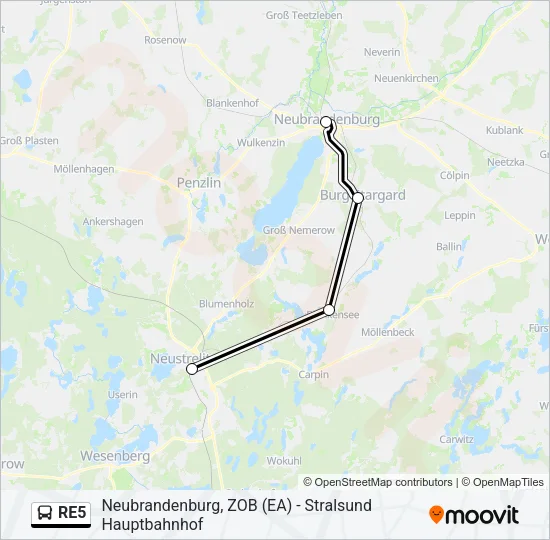 RE5 Bus Line Map