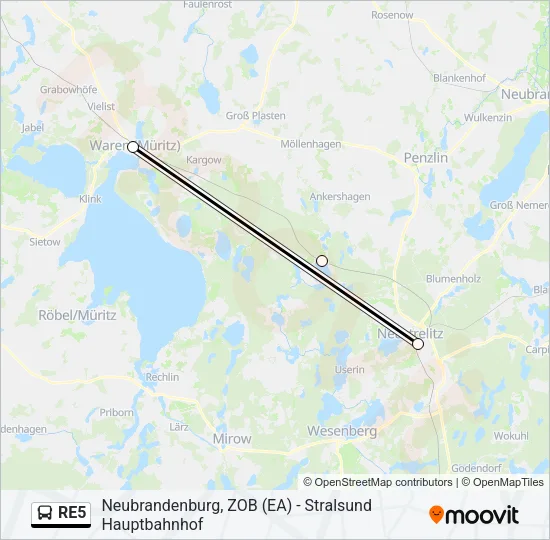 RE5 Bus Line Map