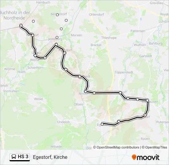 Автобус HS 3: карта маршрута