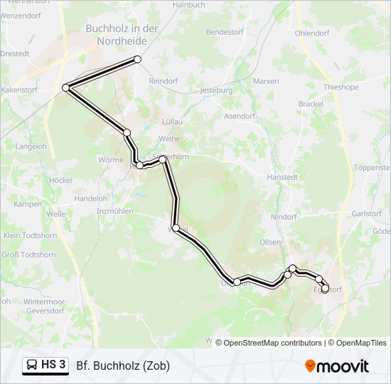 Автобус HS 3: карта маршрута
