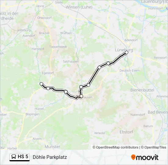 Автобус HS 5: карта маршрута
