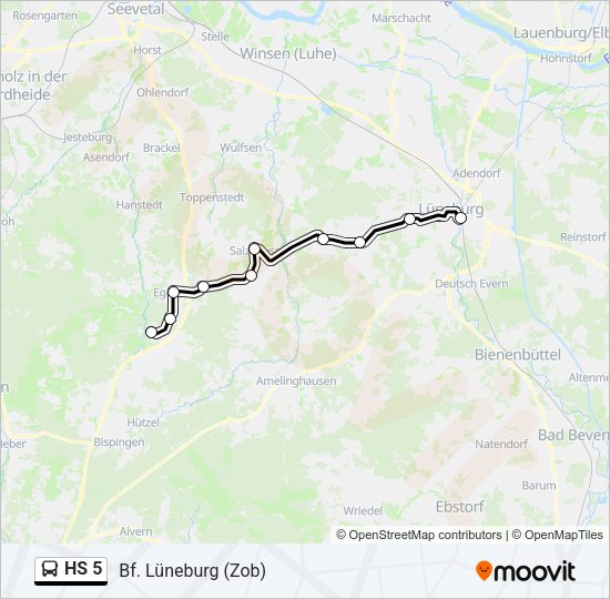 Автобус HS 5: карта маршрута