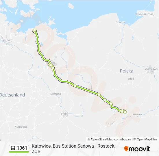 Автобус 1361: карта маршрута