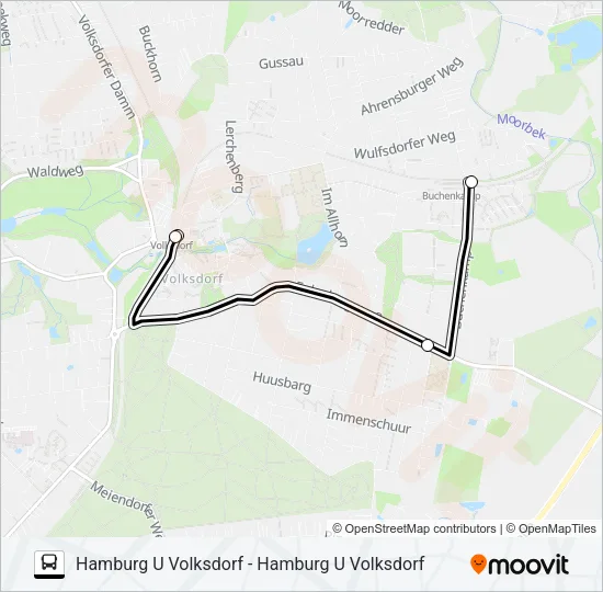 U1-SEV (DIREKT) Bus Line Map