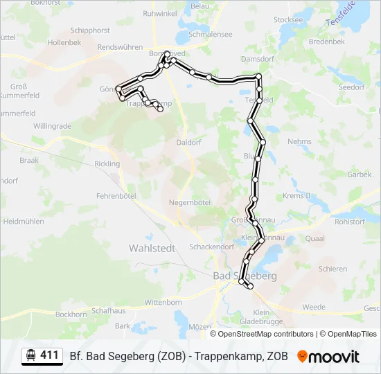 S-Bahn 411: карта маршрута