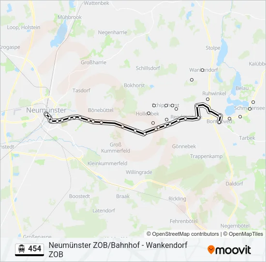 S-Bahn 454: карта маршрута