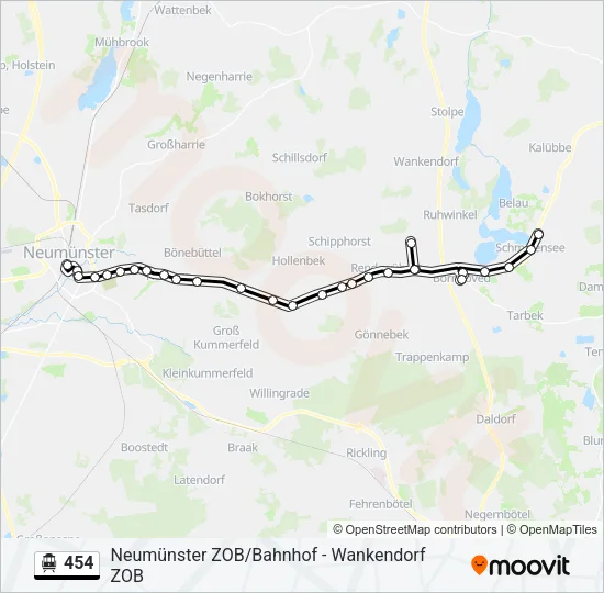 S-Bahn 454: карта маршрута