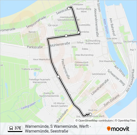 37E Bus Line Map
