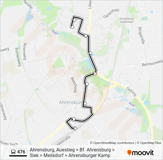 Автобус 476: карта маршрута