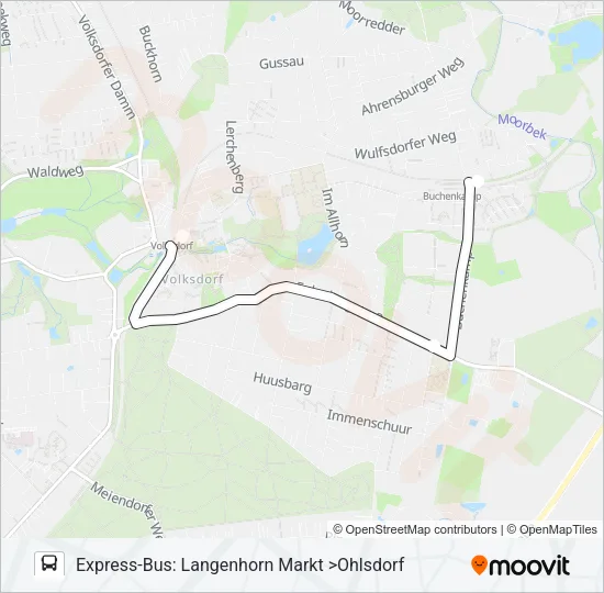 Автобус U1-SEV (SHUTTLE): карта маршрута